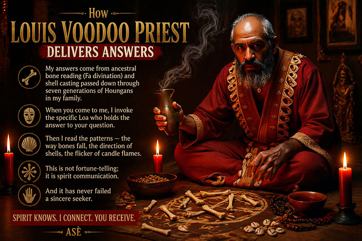 Voodoo divination with shells and bones - seeking answers